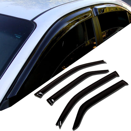 TuningPros WD-720 Tinted Smoke Out-Channel Window Visor Deflector Rain Guard 4-pc Set