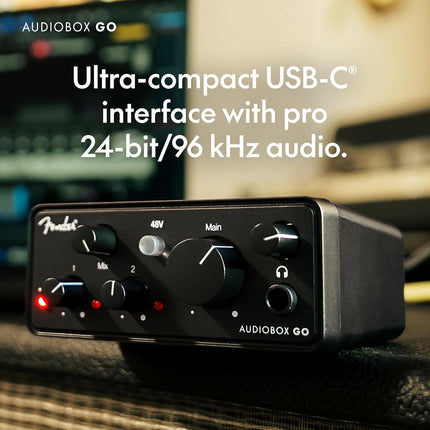 Fender AudioBox GO USB Audio Interface, for Guitarist, Vocalist, or Producer. Includes easy to use software, Fender Studio app, Amp and FX pack to create Studio Quality recordings. PC/Mac