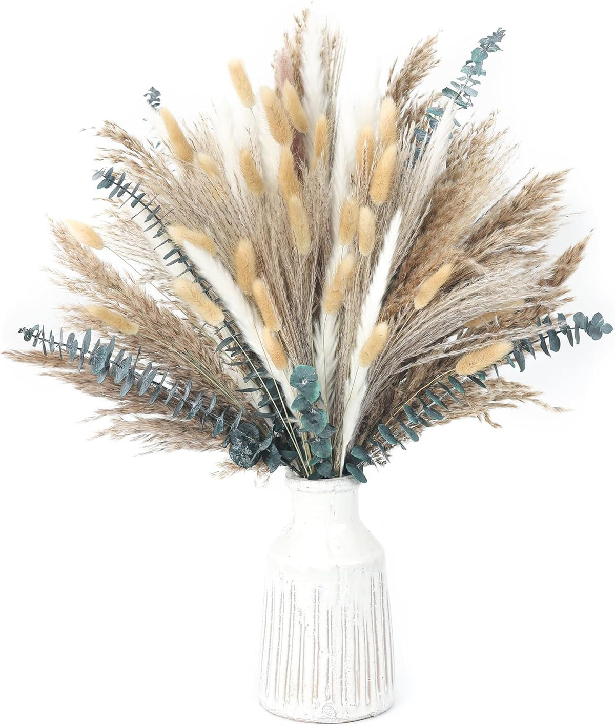 120 PCS Dried Pampas Grass, Dried Flowers, Reed Grass Bouquet for Bohemian Flowers Home Table Wedding - photo 3