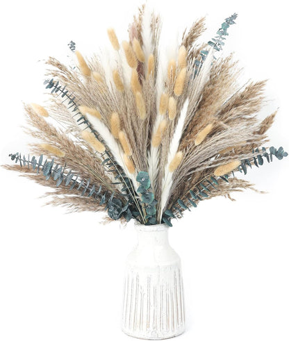 120 PCS Dried Pampas Grass, Dried Flowers, Reed Grass Bouquet for Bohemian Flowers Home Table Wedding - photo 3