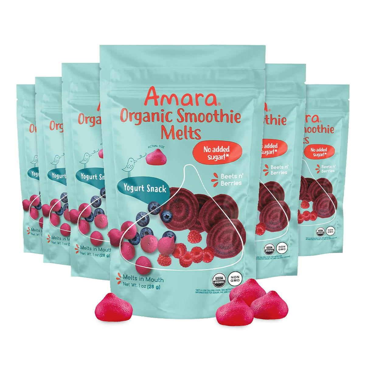 Smoothie Melts - Beets n' Berries - Baby Snacks Made With Fruits and Vegetables - Healthy Toddler Snacks For Your Kids