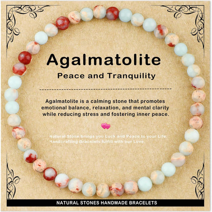 AD Beads 4mm6mm8mm10mm Handmade Bracelet - Natural Gemstone for Peace and Tranquility - Meditation, Yoga, Healing and Energy Gift for Unisex