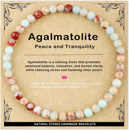 Natural Gemstone Bead Bracelet, 4mm-10mm