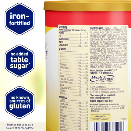 Enfamil Infant Formula, Milk-based Baby Formula with Iron, Omega-3 DHA & Choline, Powder Can, 21.1 Oz