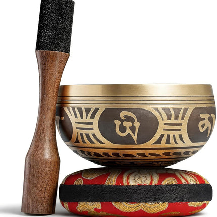 Silent Mind Tibetan Singing Bowl Set – Easy to Play & Beginner Friendly Meditation Bowl with Cushion & Mallet | Stress Relief & Mindfulness | Gift-Ready