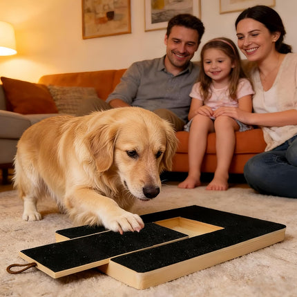 Solid Pine Wood Stress Free Dog Nail Scratchs Pad,Dog Scratch Board with Treat Box,Calming Nail Trim Pad,Dog Nail Trimming Board,Works for Dogs and Cats（Equipped with 2 Spare Sandpapers.）