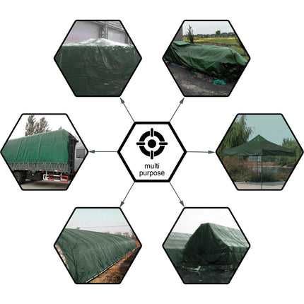 8x10Ft Multipurpose Waterproof Poly Tarp Cover 8 Mil, Green