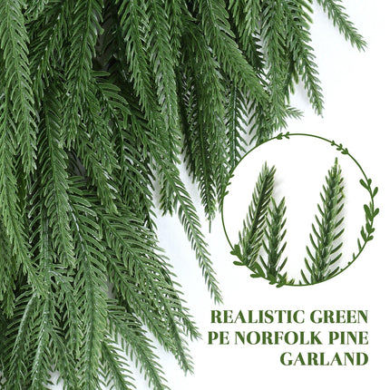 9FT Christmas Garland, Artificial Real Touch Norfolk Pine Garland