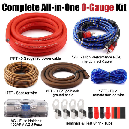 0 Gauge Audio Amplifier Installation Wiring Kit 3000W CCA with Fuse & RCA Complete Car Audio Power Cable Kit for Subwoofer and Speaker Install - image 2