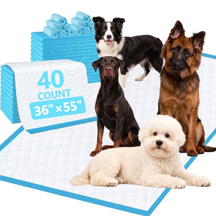 XXXXL Puppy Pee Pads for Dogs 36"x47" 40 Count, Extra Large Dog Pee Pads, Leak-Proof & Super Absorbent Dog Pee Pads, Thicken Disposable Potty Pads Puppy Training Pads for Cats Rabbits
