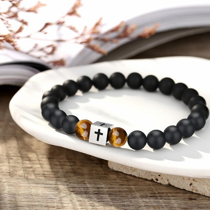 AryaHozel Cross Bracelet for Men - Cool 10th 13th 16th 18th 21st 30th 40th 50th 60th 70th 80th Birthday Gifts for Him, Husband, Dad, Son, Grandson, Brother...