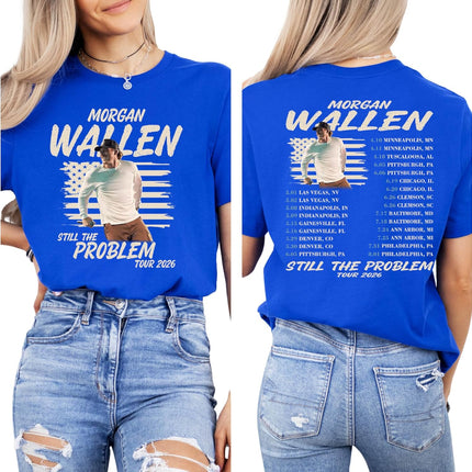 Country Music Tour Style T Shirt Vintage American Flag Print Casual Short Sleeve Concert Tee