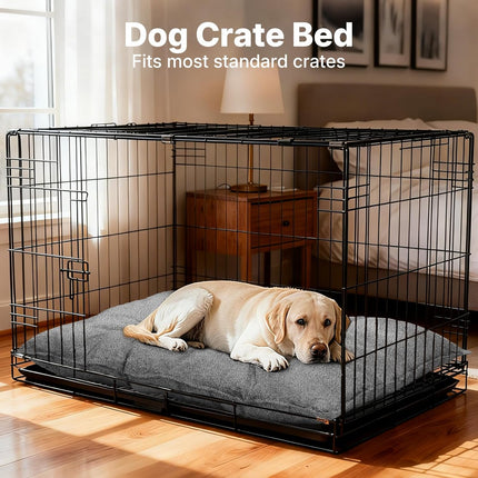 Veehoo Indestructible Dog Bed for Crate, Chew Proof Dog Crate Pad with Reinforced Corners, Large Washable Chew Resistant Pet Mat for Kennel, 35" x 22"