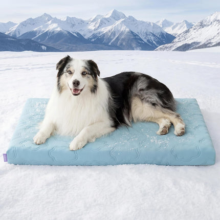 LE SURE Cooling Dog Bed, XL Q-Max>0.5 Cooling Mat with Removable Washable Cover, Breathable Orthopedic Egg Crate Foam Non-Slip Summer Pad for Extra Large Active/Senior/Long-Haired Pets, 41x27 Inch
