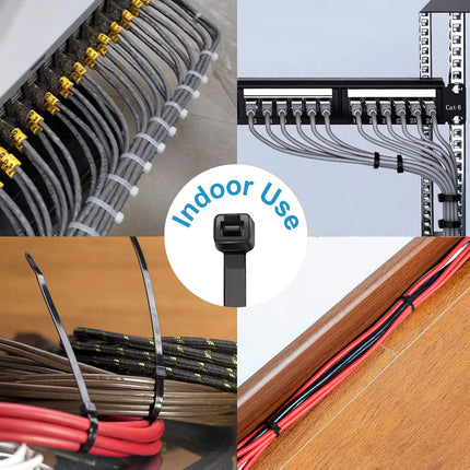 Zip Ties 4 inch (200 Pack), Small Zip Ties with 18 lb Tensile Strength, Black, by Tantti Supply