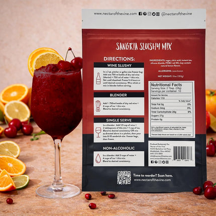Nectar of the Vine Sangria Wine Slushy Mix, Just Add Wine, Liquor or Make a Mocktail, Frozen Cocktail Drink Mix, Up to 10 Servings, All-Natural Cane Sugar, Refreshing & Flavorful
