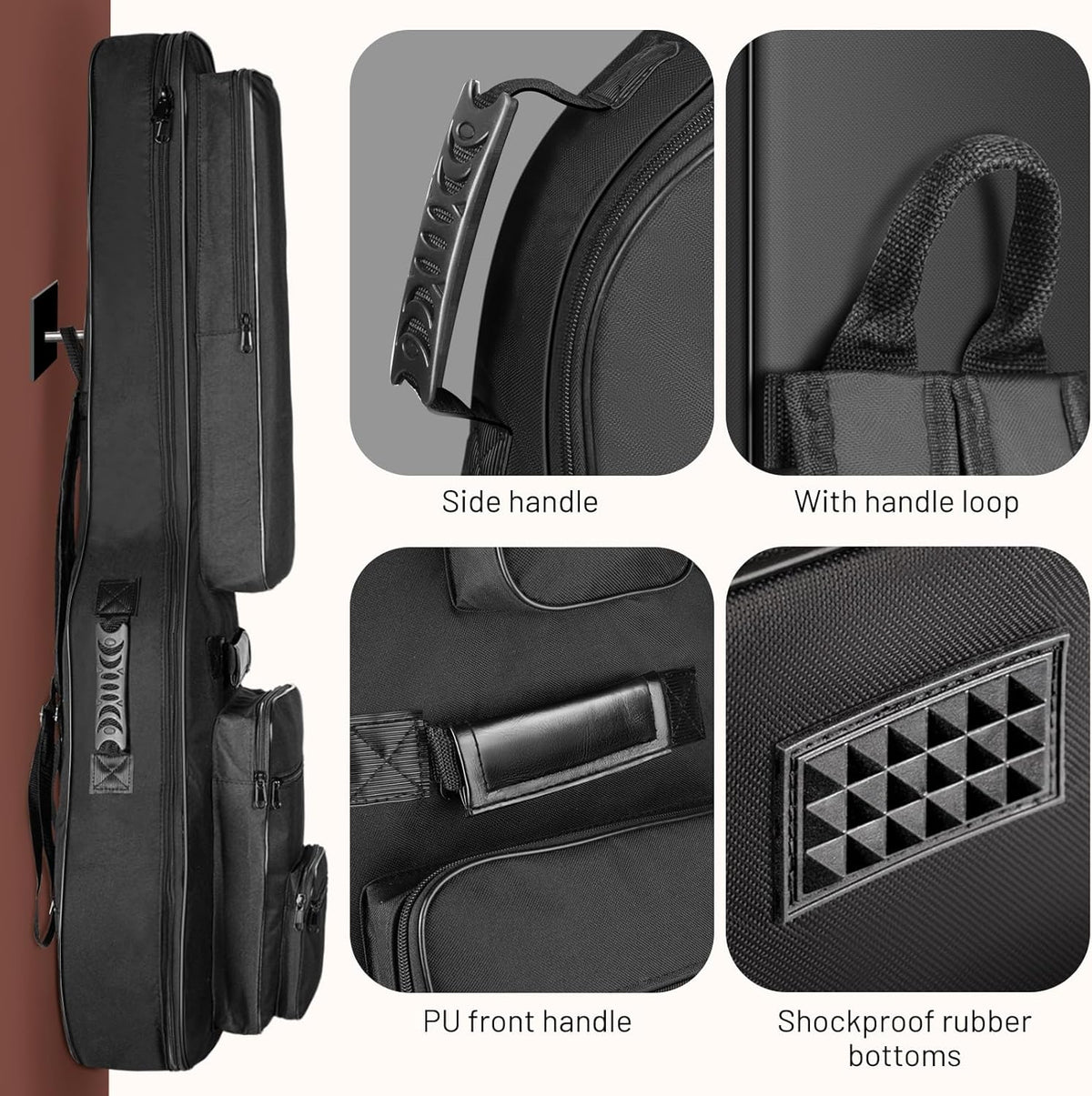 Acoustic Guitar Bag Thick Padding Waterproof Dual Adjustable Shoulder Strap Guitar Case Gig Bag 40 41 - photo 2