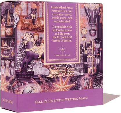 Mulberry Majesty Vibrant Purple Fountain Pen Ink with Rose Gold Shimmer, 38ml Bottle - photo 3