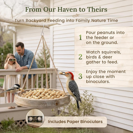 Forest Haven Premium Raw Peanuts for Squirrels – 2LB Bulk Squirrel Food – Unsalted Peanuts in Shell for Birds, Deer & Wildlife – Bonus Binoculars Included - USA Grown