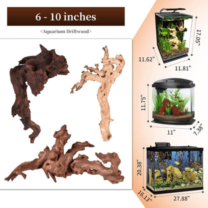 Natural Coral Driftwood Branches for Aquarium and Reptile Decor, 6-10 in., 3 Pieces - photo 2