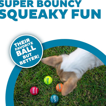 Outward Hound Squeaker Ballz – Squeaky Tiny Tennis Balls for Small Dogs Under 15 lbs, Fetch & Training, X-Small (1.5"), 4-Pack