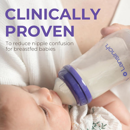 Lansinoh NaturalWave Baby Bottle Nipples, Fast Flow, Size F, 6+ Months, 4 Count – 100% Soft, Durable Silicone, Made Without BPA BPS, Anti-Colic, Supports Baby’s Developing Mouth and Teeth