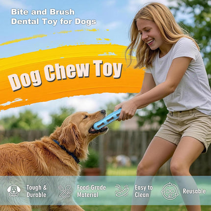 Bite and Brush Chew Toys for Small and Medium Breeds，Dogs Dental Chew，Teething Chew Toys，Toothbrush Toy for Cleaning Teeth and Keeping Dogs Busy(3-Pack)