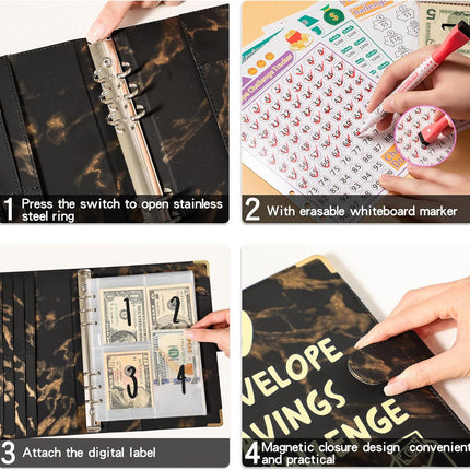 A5 Money Challenge Binder 100 Envelopes Cash Budget