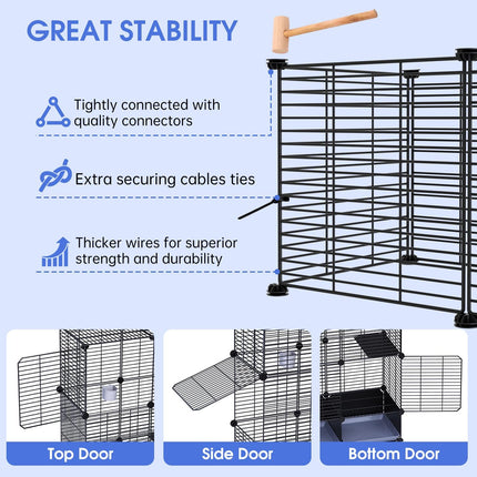 Flight Bird Cage with Wheels, 46-Inch Metal Parakeet Cage with Slide-Out Trays, Perches, Bowls & Bird Toys, Indoor Bird Cage for Cockatiel, Budgie, Lovebird, Finch & Small Birds
