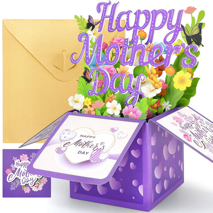 Birthday Cards for Women, Butterfly Pop Up Card Box