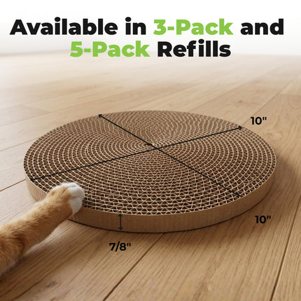 Spin n' Scratch Cat Scratch Pad Refill - Round, 5-Pack