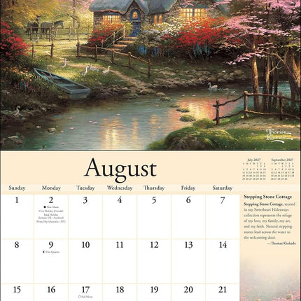 Thomas Kinkade Special Collector's Edition 2027 Deluxe Wall Calendar with Print: Lights of Home