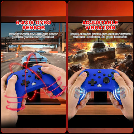 LENISUOLE Wireless Controller 2-Pack - Compatible with Xbox One/Series X|S, PC, Steam | Gamepad with 2.4GHz Wireless Adapter, Turbo, Macro Programming & 3.5mm Audio Jack