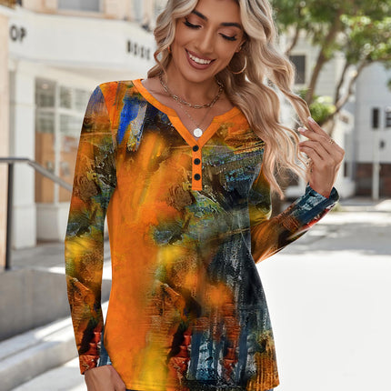 Long Sleeve Shirts for Women Casual V Neck Fall Tops Summer Blouses