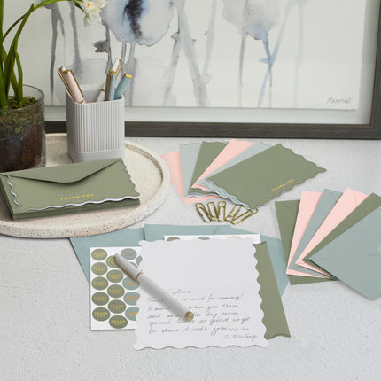 Thank You Cards Set of 30 with Envelopes and Stickers