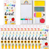 Teacher Sticky Note Sets, 2-Pack, 550 Sheets per Set, Blackboard, Pencil and Apple, Black