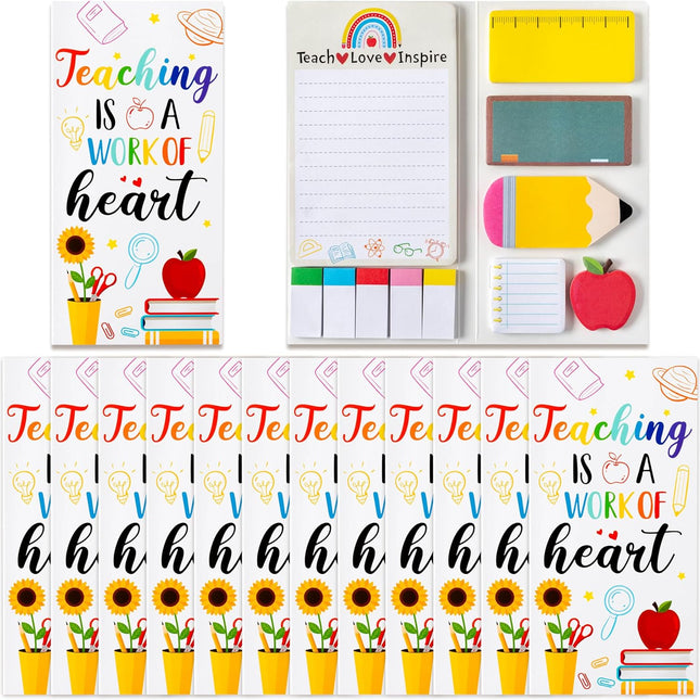 Teacher Sticky Note Sets, 2-Pack, 550 Sheets per Set, Blackboard, Pencil and Apple, Black