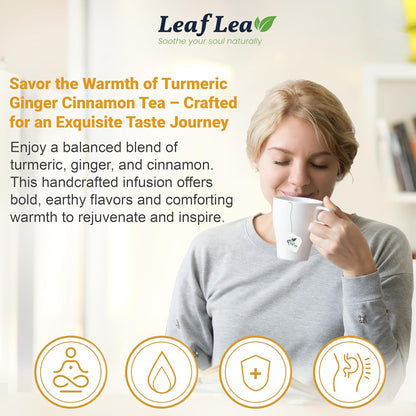 Turmeric Ginger Cinnamon Herbal Tea Bags, 40 Count - photo 4