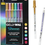 Shimmer - Shimmer Gel Ink Pen for Scrapbooking, Note Decorating & DIY Craft Pen Projects - Color-Shift Gel Ink - Bold Tip Size - Multidimensional Shades - Assorted Colors - 6 Count