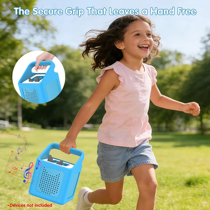 Silicone Case for Toniebox 1 Audio Player, Shockproof & Scratch-Resistant Portable Protective Cover Sleeve for Tonies Toniebox 1 Accessories with Carry Handle (Blue)