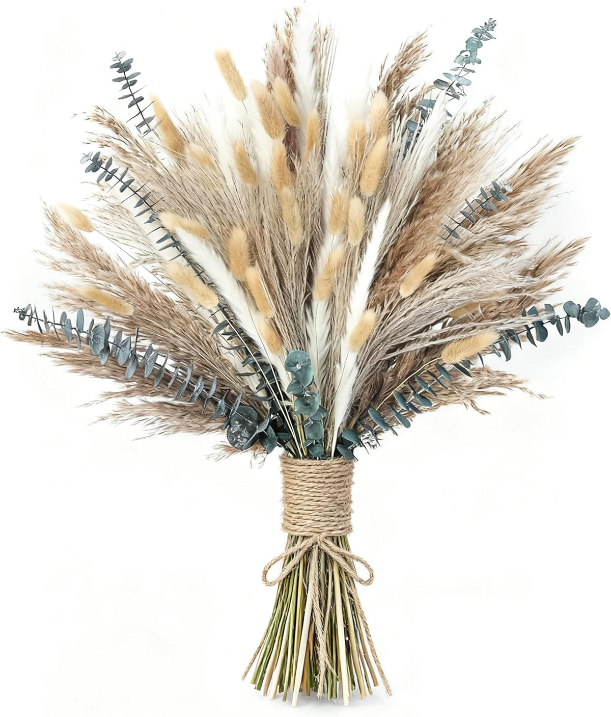 120 PCS Dried Pampas Grass, Dried Flowers, Reed Grass Bouquet for Bohemian Flowers Home Table Wedding Decoration
