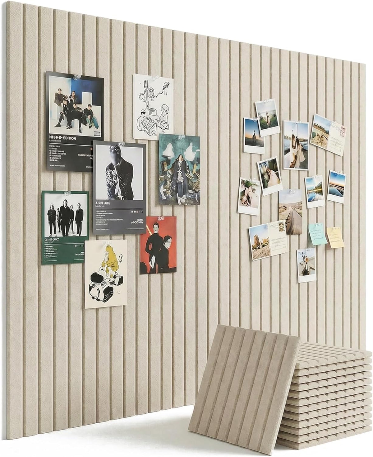 12-Pack Felt Bulletin Board Tiles, 48" x 36", Oatmeal