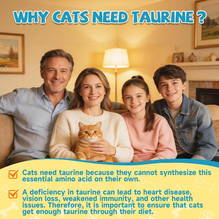 Taurine for Cats Drop - Taurine Supplement for Cats, Supports Feline Heart & Immune Function, Vision, Energy & Vitality, Coenzyme Q10, L-Carnitine, L-Arginine, Vitamin, Liquid Cat Taurine 60ML