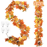 2Pack 11.8FT Fall Garland for Mantle Indoor Outdoor Thanksgiving Decor