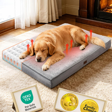 Orthopedic Large Dog Bed, Reversible Memory Foam, 41 inch-XL(Gray)
