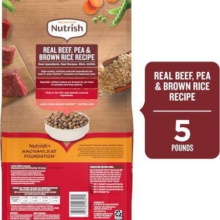Nutrish Rachael Ray Adult Dry Dog Food Real Beef, Pea & Brown Rice Recipe, 5 lb. Bag