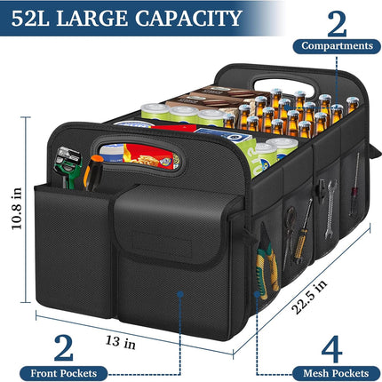 Black Collapsible Waterproof Car Trunk Organizer
