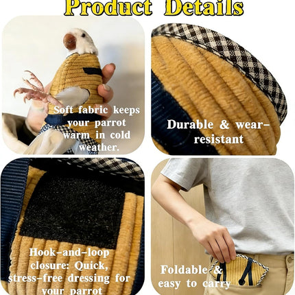 DRESSO Portable Bird Carrier Bag, Escape Resistant Parrot Carrier Bag Harness for Small Medium Parrots, Cockatiel,Green-cheeked Conure, Random Color