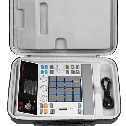 GEEKRIA Hard Shell Travel Case Compatible with Akai Professional MPC Sample Portable Groovebox, Audio Sampler Carrying Bag (Dark Grey)