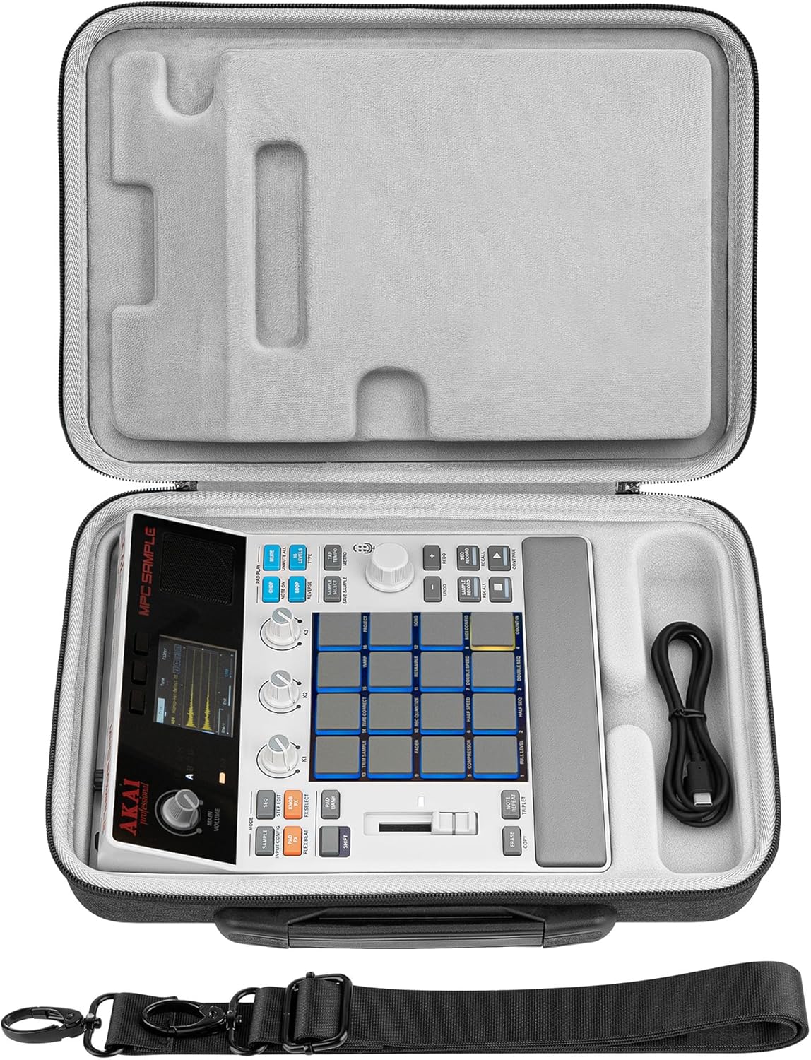 Hard Shell Travel Case for Portable Groovebox and Audio Sampler - Dark Grey